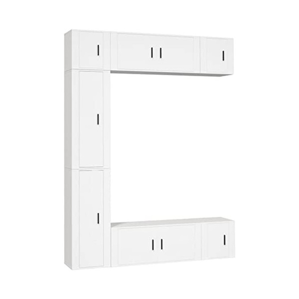 vidaXL Ensemble de Meubles TV 7 pcs Blanc Bois dingénierie