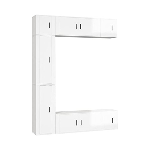 vidaXL Ensemble de Meubles TV 7 pcs Blanc Bois dingénierie