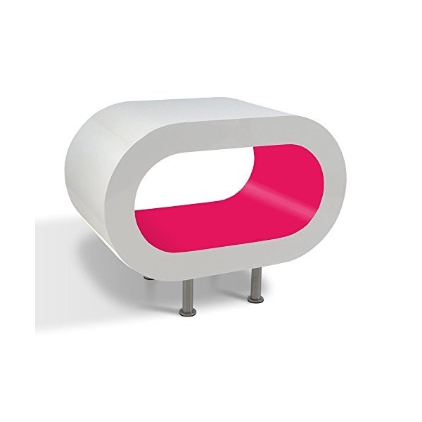 Zespoke Design Retro Blanc et Rose Table Basse Cerceau TV/Meuble en Différentes Tailles