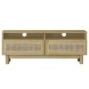 Miliboo Meuble TV en Bois Clair et cannage rotin L120 cm Galina