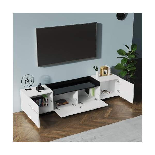 RCBDBSM Lowboard, Commode TV, Buffet, Meuble TV pour Salon, Beaucoup despace de Rangement, 170 x 35 x 42 cm, Table TV pour C