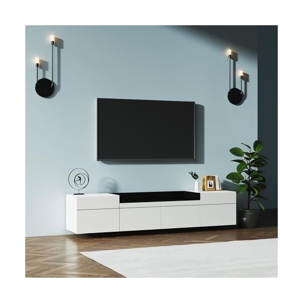 RCBDBSM Lowboard, Commode TV, Buffet, Meuble TV pour Salon, Beaucoup despace de Rangement, 170 x 35 x 42 cm, Table TV pour C