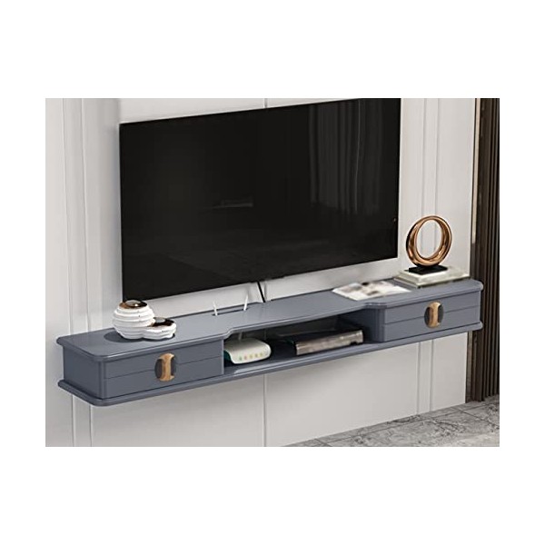 Kamnik Meuble de télévision Flottant, Meuble de télévision Mural à tiroir Rabattable avec Trous pour Fils, adapté à la Consol