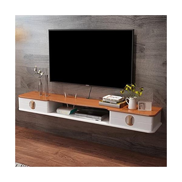 Kamnik Meuble de télévision Flottant, Meuble de télévision Mural à tiroir Rabattable avec Trous pour Fils, adapté à la Consol