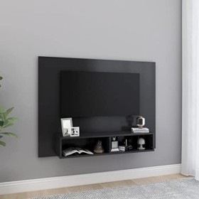 Meuble TV Suspendu | Style Elégance | Rangement matériel TV télé Audio Video Gaming | 120x23,5x90cm Gris