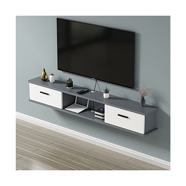 Meuble TV Flottant Meuble TV Mural Étagère de Composant de Meuble TV Flottant, Étagère TV Murale, Console Multimédia pour Cen