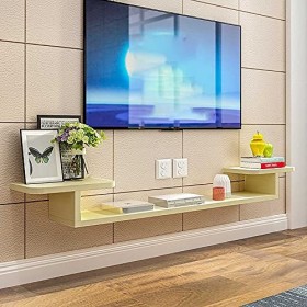 YokIma Meuble TV Flottant, Console TV pour Salon, Salle de Divertissement, Bureau, Unité de Divertissement Murale avec Rangem