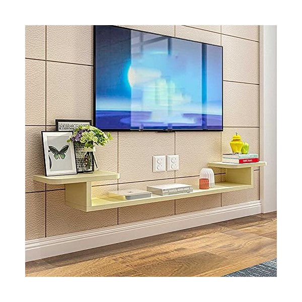 YokIma Meuble TV Flottant, Console TV pour Salon, Salle de Divertissement, Bureau, Unité de Divertissement Murale avec Rangem