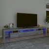 Tidyard Meuble TV avec éclairage LED, meuble TV moderne, meuble TV, meuble TV, meuble TV avec éclairage LED, gris Sonoma 260 
