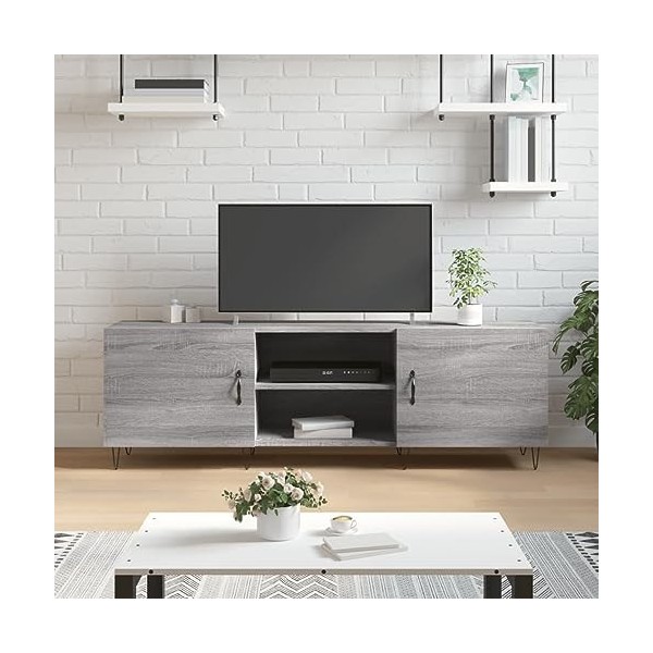 Meuble TV Sonoma Gris 150 x 30 x 50 cm Bois dingénierie