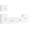 ARKEM Ensemble de Meubles TV 5 pcs Blanc Brillant Bois dingénierie,Meuble Haut Salon,Meuble TV Étagère,Meuble dangle TV