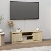 Keyur Meuble TV, Banc TV Buffet Bas Support de Télévision Meuble Télé Meuble TV avec Porte Chêne Sonoma 102x30x36 cm