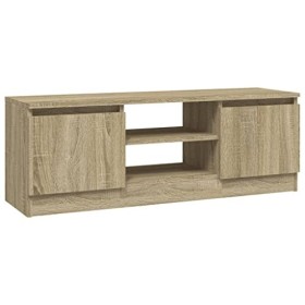Keyur Meuble TV, Banc TV Buffet Bas Support de Télévision Meuble Télé Meuble TV avec Porte Chêne Sonoma 102x30x36 cm