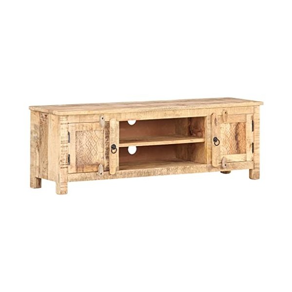 Meuble TV, Banc TV Support de Télévision Table TV Bas Armoire Basse Meuble TV 120x30x40 cm Bois de manguier Brut