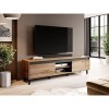 Bestmobilier - Lord - Meuble TV - Bois et Noir - 170 cm - Style Industriel