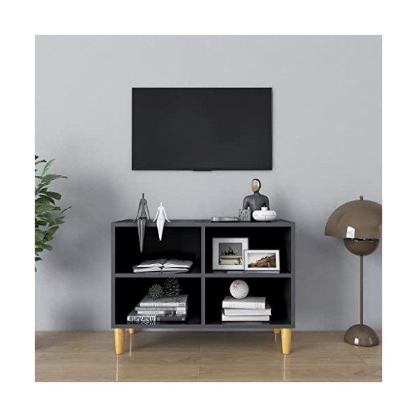 Meuble TV | Style Contemporain | Rangement matériel télé Audio Video Gaming | 69,5x30x50cm Gris Brillant
