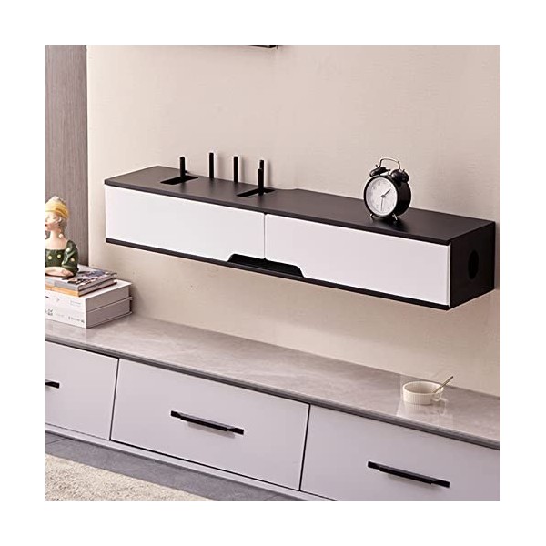Meuble TV Flottant Meuble TV Mural Étagères de Décodeur TV Wifi, 80/100 Cm, Console Audio/Vidéo Murale, Petit Support TV Flot