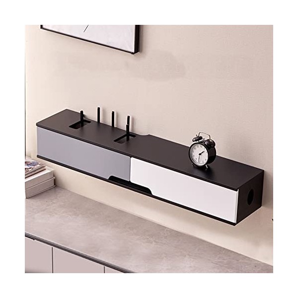 Meuble TV Flottant Meuble TV Mural Étagères de Décodeur TV Wifi, 80/100 Cm, Console Audio/Vidéo Murale, Petit Support TV Flot