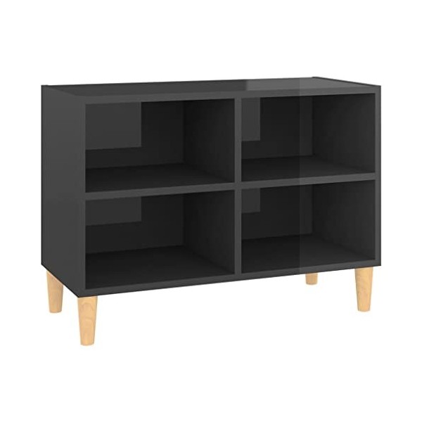 Meuble TV | Style Contemporain | Rangement matériel télé Audio Video Gaming | 69,5x30x50cm Gris Brillant