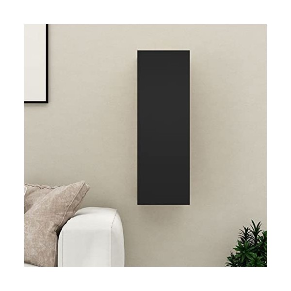 Meuble TV Murale | Style Scandinave | Rangement matériel télé Audio Video Gaming | 30,5x30x90cm Noir