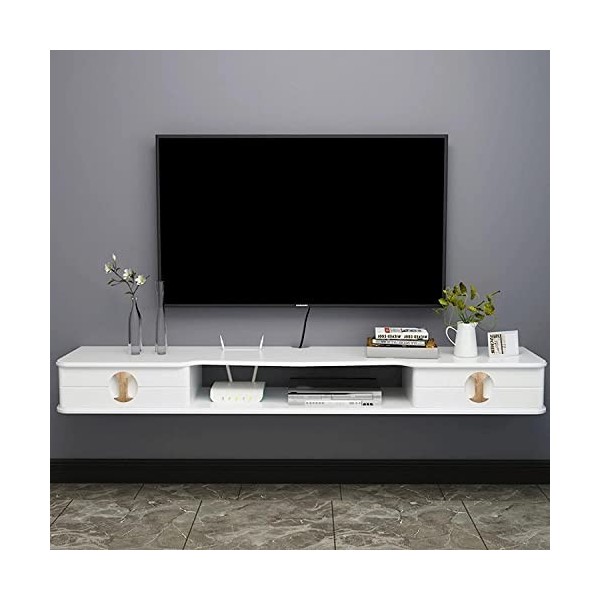 MABIBI Meuble TV mural flottant pour console multimédia, avec étagère de stockage/vidéo pour Xbox, salon, 110/130 cm/a/130 cm