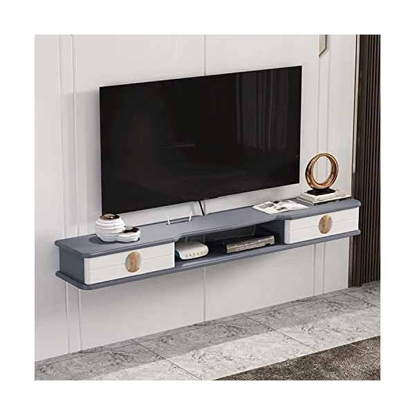 MABIBI Meuble TV mural flottant pour console multimédia, avec étagère de stockage/vidéo pour Xbox, salon, 110/130 cm/a/130 cm