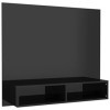 Meuble TV Murale | Style Elégance | Rangement matériel télé Audio Video Gaming | 102x23,5x90cm Noir Brillant