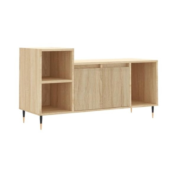 vidaXL Meuble TV, Armoire de Télévision avec 5 Compartiments, Meuble Télé avec Portes Salon Salle de Séjour, Moderne, Chêne S