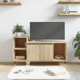 vidaXL Meuble TV, Armoire de Télévision avec 5 Compartiments, Meuble Télé avec Portes Salon Salle de Séjour, Moderne, Chêne S