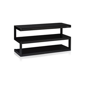 NorStone Esse Noir et Verre Noir - Meuble TV