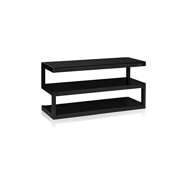 NorStone Esse Noir et Verre Noir - Meuble TV