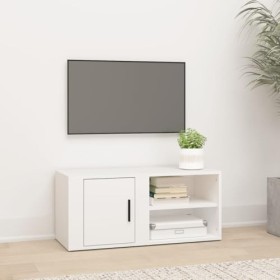 Maxspace TV Meuble, Meuble Tele, Meuble TV Chambre, Meuble TV IindustrielBlanc 80x31,5x36 cm Bois dingénierieConvient à la C