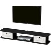 MABIBI Wall Mountedo Étagère vidéo avec 2 portes, support TV flottant, étagère TV, console multimédia murale, meuble TV 120/1