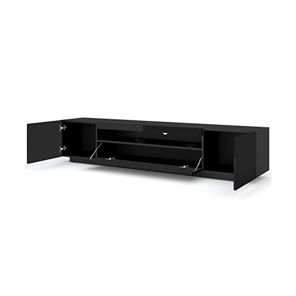 BIM Furniture Aura Meuble TV bas 200 cm à suspendre ou à poser debout - Universel - Meuble TV - Buffet Hi-Fi - À suspendre n