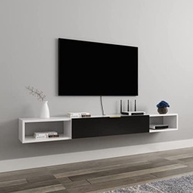 Meuble TV flottant pour centre de divertissement, meuble de rangement moderne en bois pour console multimédia, étagère TV mur