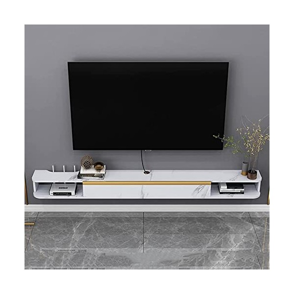 Meuble TV Meuble TV Flottant Console Multimédia Murale Meuble TV Rangement de Bureau Flottant Unité de Divertissement Flottan