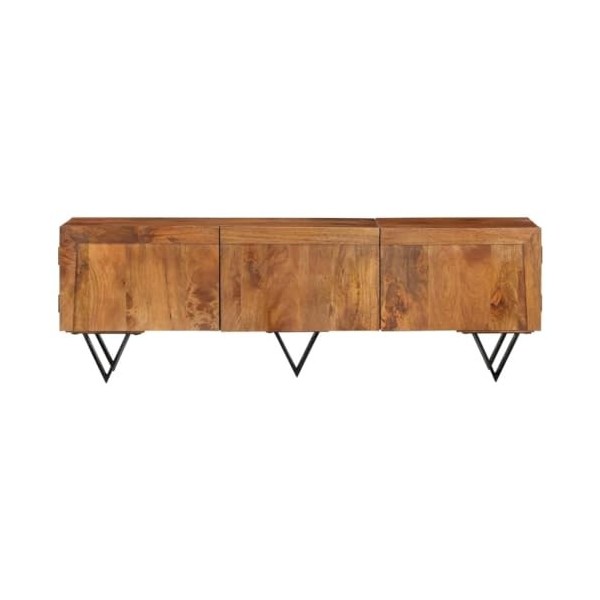 CARESHINE Meuble TV en Bois Massif - Meuble TV Carshine 140x46 cm |Console de Rangement TV Rustique |Unité multimédia Vintage