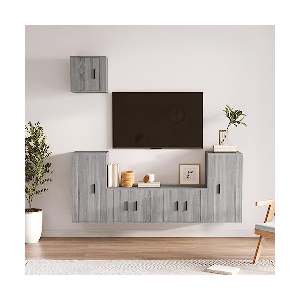 VEEKI Meuble TV, Meuble TV Suspendu, Meuble TV Industriel, Meuble TV Bois, Meuble Chambre, Convient pour Salon ou Chambre, En