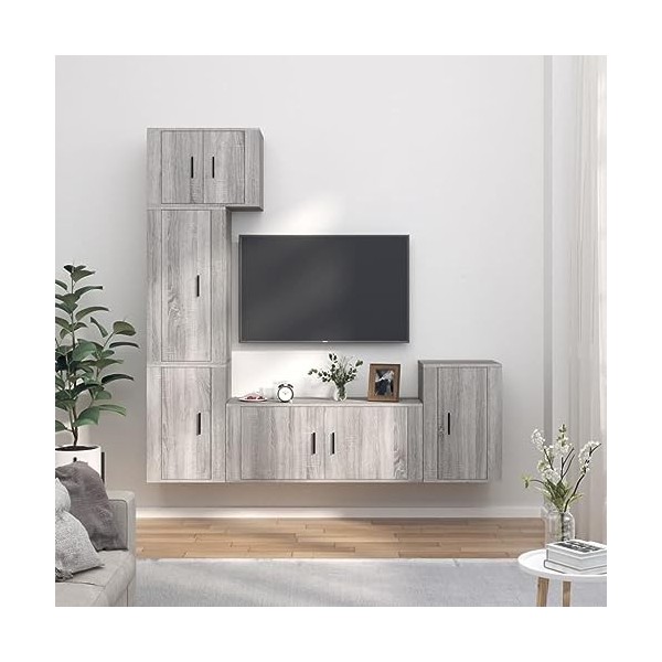 VEEKI Meuble TV, Meuble TV Suspendu, Meuble TV Industriel, Meuble TV Bois, Meuble Chambre, Convient pour Salon ou Chambre, En