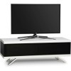 MDA Designs Tucana&nbsp;1200 Meuble TV doté de la technologie Beamthru Idéal pour des télévisions 66&nbsp;-&nbsp;140&nbsp;cm Noir/blanc brillant