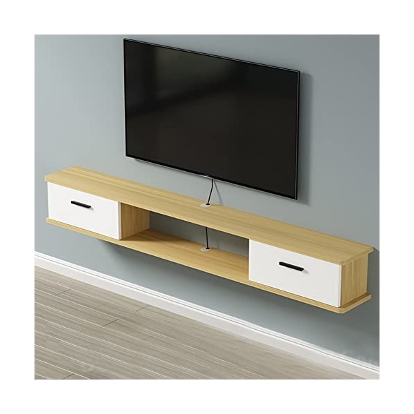 EsEntL Meuble TV Mural Étagère Flottante pour Composants de Meuble TV – Centre de Divertissement Mural, Console multimédia, é