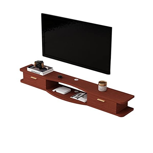 EsEntL Meuble TV Mural Console Multimédia Murale, Meuble TV Flottant, Étagère de Rangement Multimédia pour Salon Chambre, 100