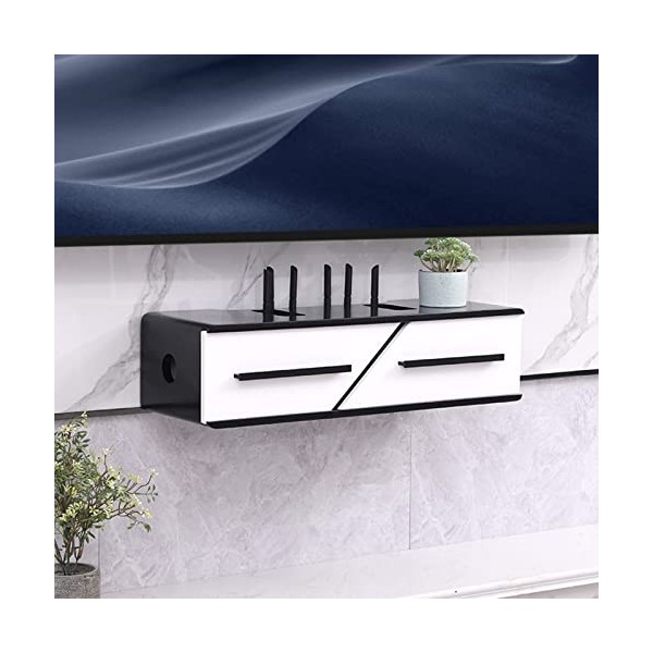 XIBANY Meuble TV Mural 23,6/31,4/39,3 Pouces Set-Top Box Étagère WiFi Router Box，Étagère TV Flottante Support Meuble de Range