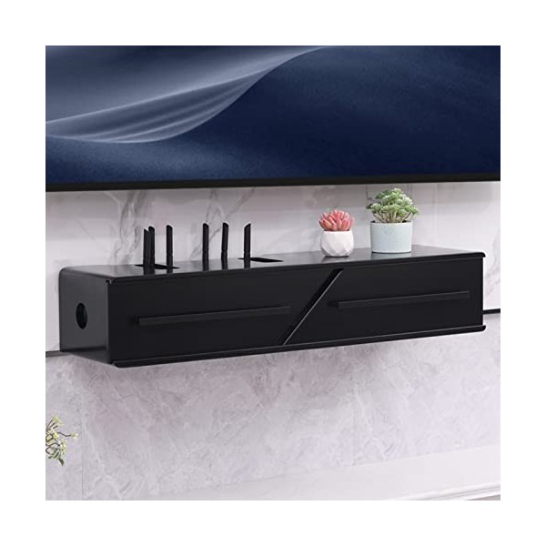 XIBANY Meuble TV Mural 23,6/31,4/39,3 Pouces Set-Top Box Étagère WiFi Router Box，Étagère TV Flottante Support Meuble de Range
