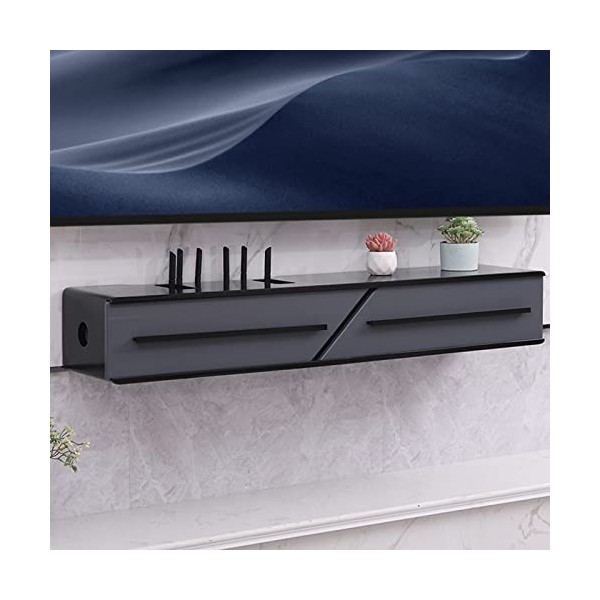 XIBANY Meuble TV Mural 23,6/31,4/39,3 Pouces Set-Top Box Étagère WiFi Router Box，Étagère TV Flottante Support Meuble de Range