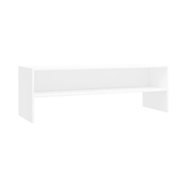 Meuble TV Blanc 120x40x40 cm Bois dingénierie - Banc TV, Meuble TV Suspendu, Convient pour Salon ou Chambre