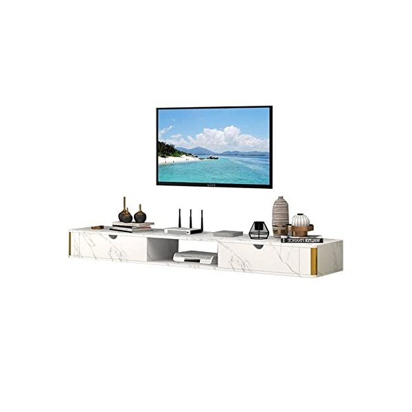 Kamnik Meuble TV Mural, Meuble TV Flottant, Meuble TV Mural, Console multimédia, Centre de Divertissement sous Le téléviseur 