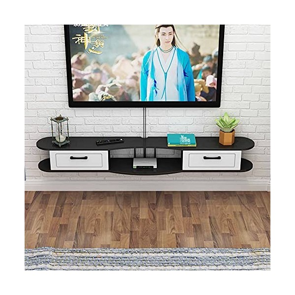 EsEntL Meuble TV Mural, Console TV Suspendue, Meuble TV Flottant, étagère de Rangement multimédia en Bois pour Salon, Chambre