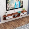 EsEntL Meuble TV Mural, Console TV Suspendue, Meuble TV Flottant, étagère de Rangement multimédia en Bois pour Salon, Chambre