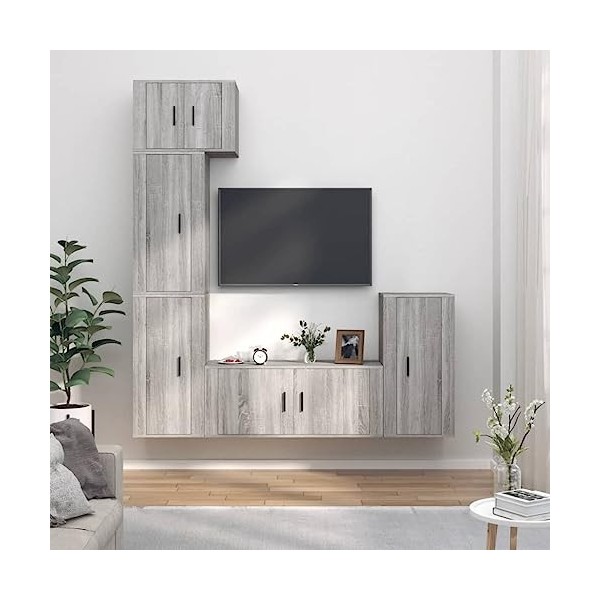 VEEKI Meuble TV, Meuble TV Suspendu, Meuble TV Industriel, Meuble TV Bois, Meuble Chambre, Convient pour Salon ou Chambre, En